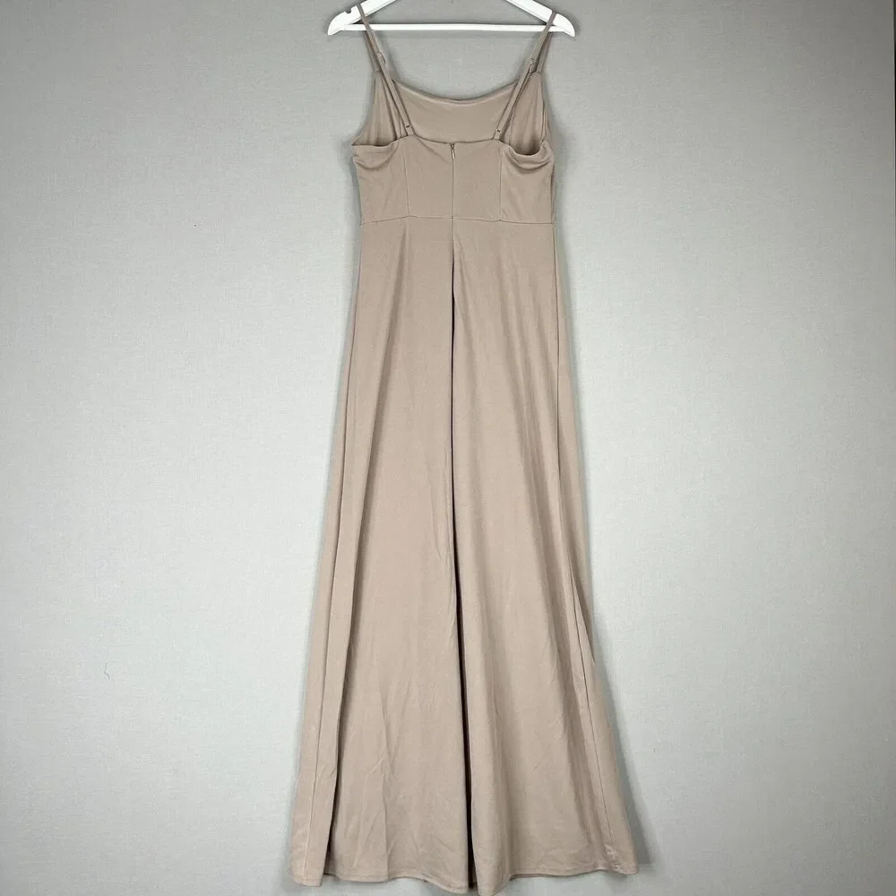 Birdy Grey Womens Dress Large Pink Cowl Flowy Side Slit Gown Formal Bridesmaid - Picture 8 of 11